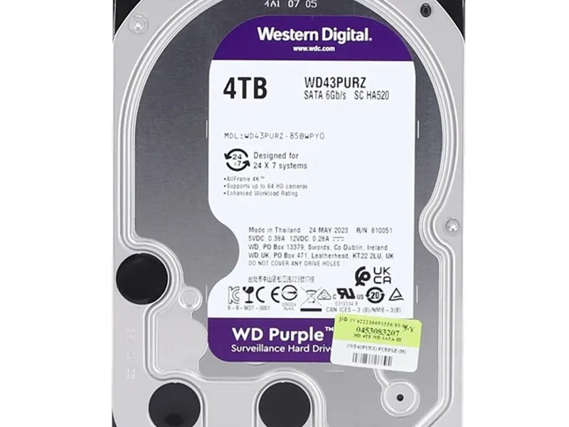WD Purple 4TB 5400Rpm 256MB -WD43PURZ