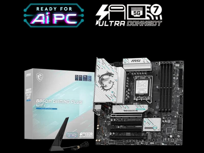 MSI B860M GAMING PLUS WIFI SOKET 1851 DDR5 8600MHZ(OC) 3xM.2 1x TB4 HDMI DISPLAY 5G LAN WIFI 7 mATX