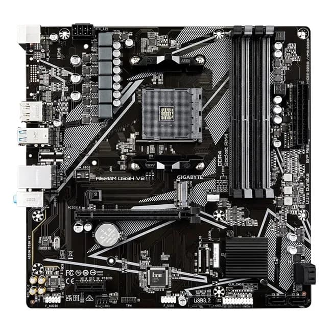 Gigabyte A520M DS3H V2 AM4 Ryzen DDR4 Hdmi Dp